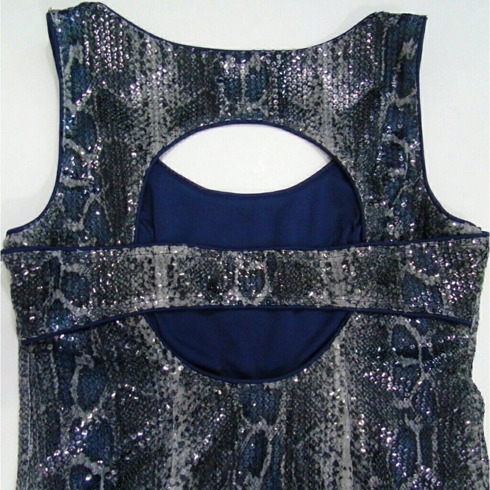 Sequined Python Print Cut Out Party Dress NWT - image 7